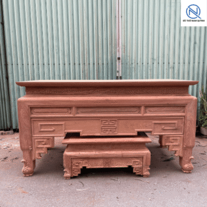 Bàn thờ trơn gỗ hương đá đẹp đơn giản không lỗi thời tại Đồ Thờ Nam Quỳnh