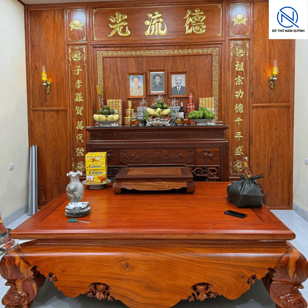 Combo nội thất phòng thờ vách thờ gỗ siêu đẹp khách Hà Nội Combo nội thất phòng thờ vách thờ gỗ siêu đẹp khách Hà Nội tại Đồ Thờ Nam Quỳnh