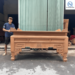 Án gian thờ trơn gỗ hương đẹp đơn giản không lỗi thời tại Đồ Thờ Nam Quỳnh
