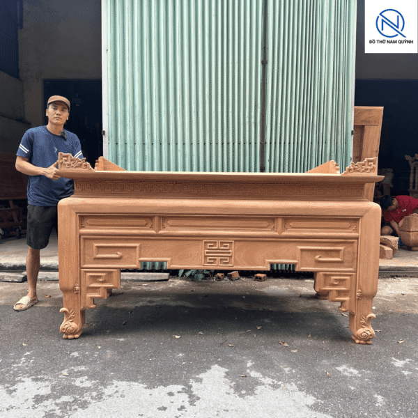 Án gian thờ trơn gỗ hương đẹp đơn giản không lỗi thời tại Đồ Thờ Nam Quỳnh