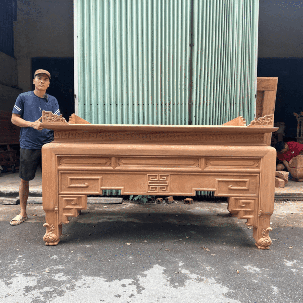 Án gian thờ trơn gỗ hương đẹp đơn giản không lỗi thời tại Đồ Thờ Nam Quỳnh