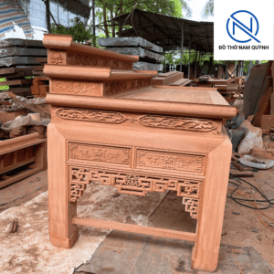 Bàn thờ tam cấp gỗ hương chân 16 dày dặn đẹp tại Đồ Thờ Nam Quỳnh