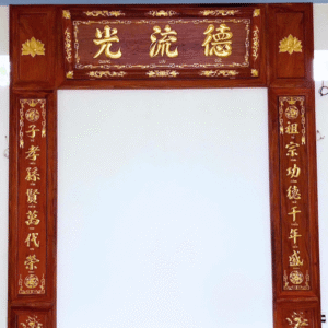 Vách thờ và hoành phi câu đối gỗ hương đá đẹp tại Đồ Thờ Nam Quỳnh
