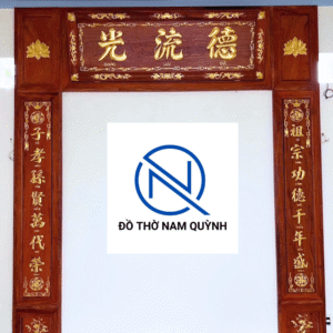 Vách thờ và hoành phi câu đối gỗ hương đá đẹp tại Đồ Thờ Nam Quỳnh