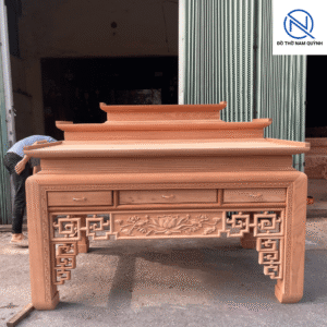 Bàn thờ 3 cấp có ngăn kéo gỗ hương đẹp tại Đồ Thờ Nam Quỳnh