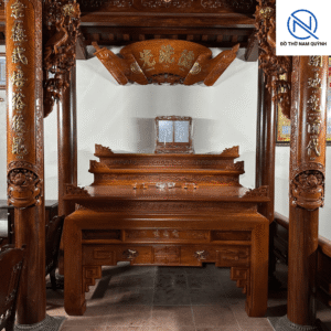 Lắp đặt combo nội thất nhà thờ gỗ hương đá vip tại Đồ Thờ Nam Quỳnh