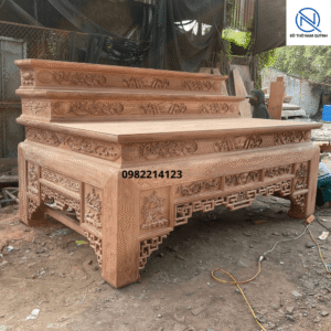 Bộ án gian thờ tam cấp siêu khủng gỗ hương đá đẹp tại Đồ Thờ Nam Quỳnh