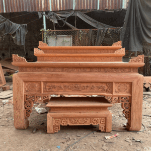 Mẫu án gian thờ tam cấp chân 18 gỗ hương đá đẹp tại Đồ Thờ Nam Quỳnh