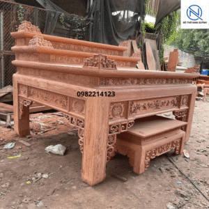 Mẫu án gian thờ tam cấp chân 18 gỗ hương đá đẹp tại Đồ Thờ Nam Quỳnh