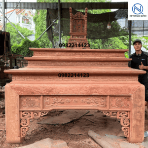 Án gian thờ tam cấp chân 22 gỗ hương đá siêu chắc chắn tại Đồ Thờ Nam Quỳnh