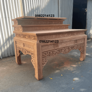 Án gian thờ tam cấp gỗ hương đá đẹp tại Đồ Thờ Nam Quỳnh