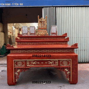 Án gian thờ tam cấp chân 22 gỗ hương đá giát vàng siêu đẹp tại Đồ Thờ Nam Quỳnh